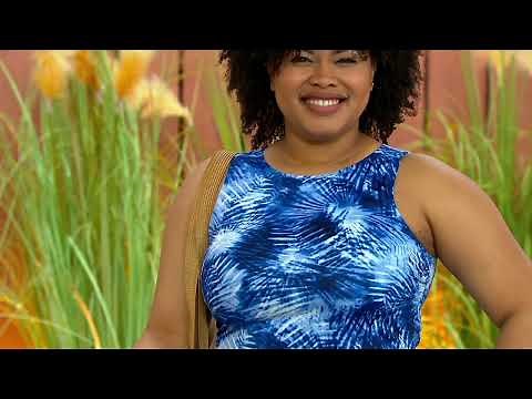 Lands' End High Neck Tankini Top and 5" Swim Shorts on QVC
