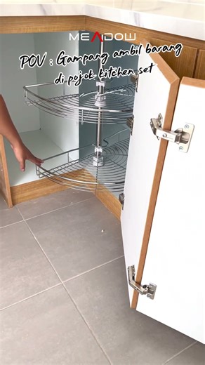 Lemari sudut kitchen set organizer, dapur lebih rapi #kitchenset #interior