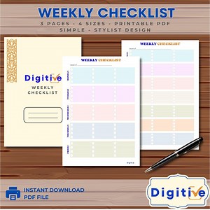 Printable Task Chart & Weekly Schedule: Goal Tracker (PDF Download) - Etsy Canada