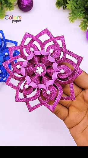 148K views · 1.7K reactions | Christmas Snowflake Ornaments ❄️ DIY Foam Sheet Snowflakes  Festive Holiday Craft #decor #diy #shorts #xmas #craft #decorations #christmas #christmasdecor #snowflakes #crafts #ornaments | Colors Paper | Facebook