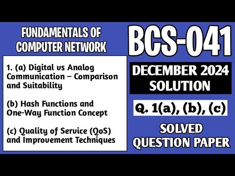 P1- 1(a), (b), (c) | BCS041 Dec 24 Solution | BCS41 Solved Question | BCS 041 Important Questions