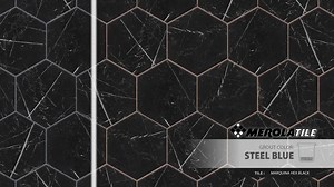 Merola Tile Timeless Hex Marquina 8-5/8 in. x 9-7/8 in. Porcelain Floor and Wall Tile (11.5 sq. ft./Case) FCD10MQBX