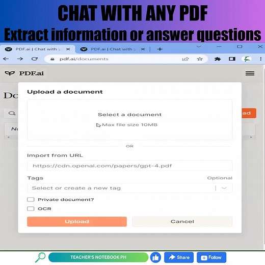 Talk to any PDF Extract data or provide answers #PDF #AI #aitools #aitools2023 #aitoolsyouneed | Teacher's Notebook PH | Facebook