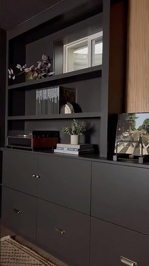 Basement built-in with IKEA BESTA! #diy #basement #storage