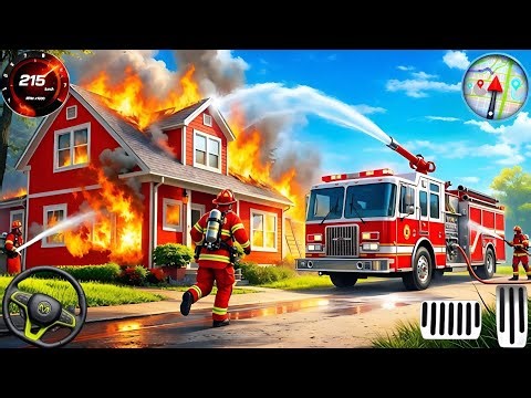 Fire Truck Rescue Simulator 3D - 911 US Emergency Firefighter 👨‍🚒 Rescue - Android Gameplay