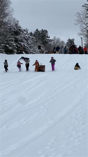 🏁🛷 Cardboard sled race chaos at Long Lake 2026 Winter Carnival! Speed. Crashes. Laughter. Winter glory. ❄️😂🔥 | Long Lake