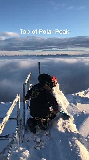Clearing Ice and Snow at the Top of Polar Peak