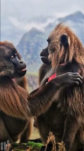 Gelada Affen in freier Wildnis 🐒 Seltene Wildlife Aufnahmen | Shorts Deutsch