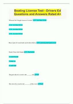Boating License Test Drivers Ed Questions and Answers Rated A2076