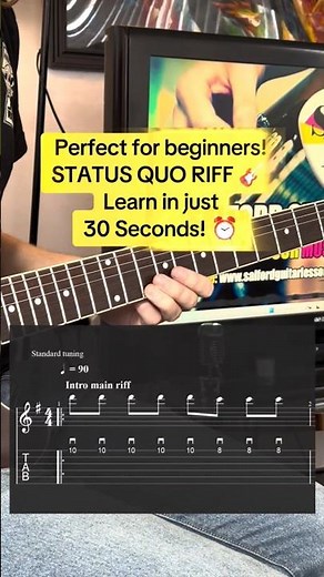 Status Quo Guitar Lesson 🎸 Pictures of Matchstick Men Riff in 30 Seconds #Shorts #guitarlesson