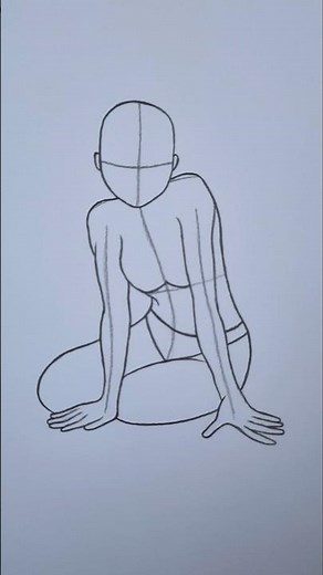 How to Draw a Sitting Pose ✨Tutorial✨ #drawing #pose