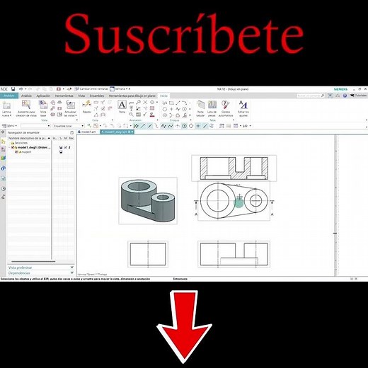 🤯 ¿Cómo se realiza el Corte de una Pieza en Dibujo Técnico? (SIEMENS NX) #Shorts