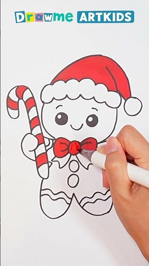 How to Draw Gingerbread Man 🍪✨ Christmas Art #shorts