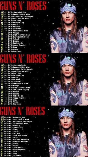 Guns N' Roses Greatest Hits Full Album 2024 ~ Top 10 Best Songs