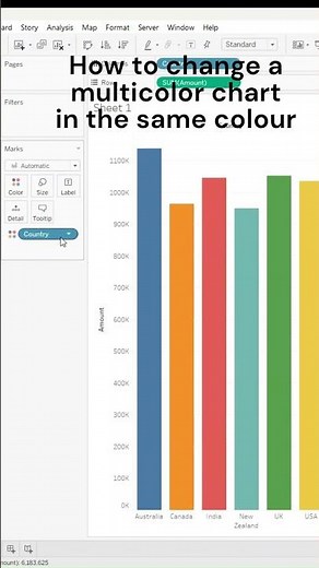 How to change the bar colour in Tableau | How to make the same colour for all bar columns #shorts