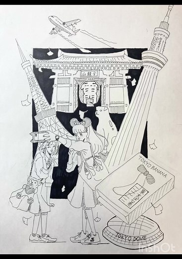 修学旅行のしおり表紙を描いた！