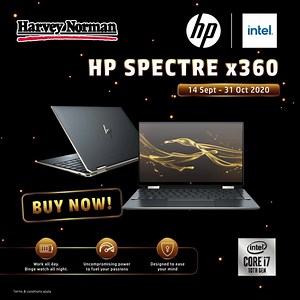 The all new HP Spectre X360, you can enjoy spectacular performance all day long. Get it now at your nearest Harvey Norman store for free gifts worth up to RM200! | Harvey Norman Malaysia