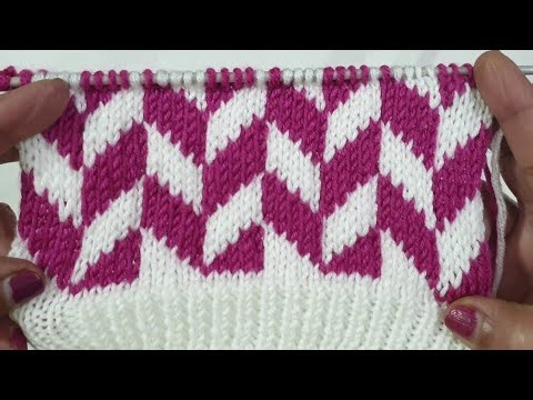 Easy Knitting Pattern | two colours knitting design | two colors knitting pattern | knitting lessons