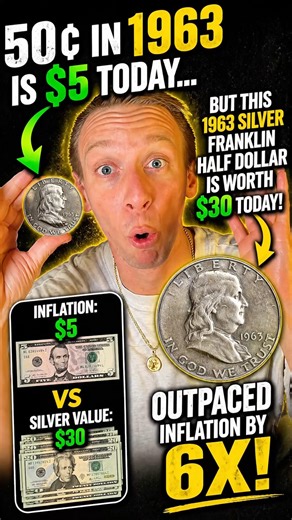 Silver Outpaces Inflation By Roughly 6 Times Since 1963. Mind Blowing Coin Facts! #silver #shorts