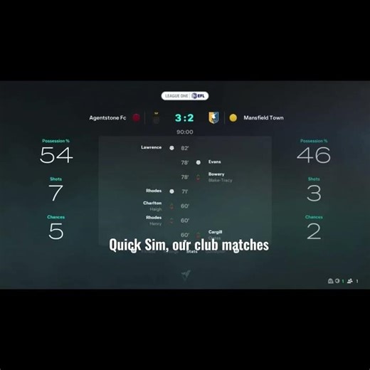 Quick sim our club matches ￼