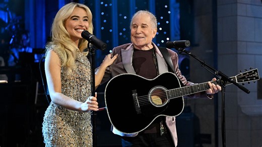 “I sang this song with George Harrison on Saturday Night Live in 1976”: Paul Simon teams up with Sabrina Carpenter for Simon & Garfunkel classic during SNL's 50th anniversary special