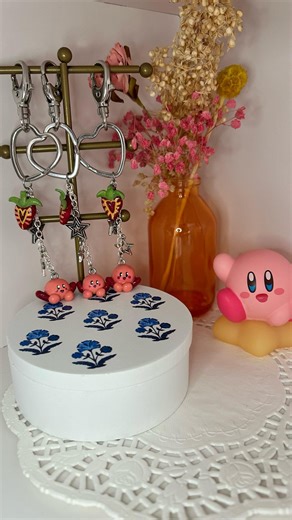 Strawberry Kirby Keychains - Etsy