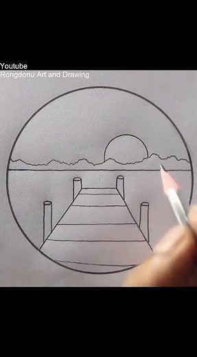 Bridge Scenery Circle #picture 💖🌳💗 #art #shorts #reels #bestscenery