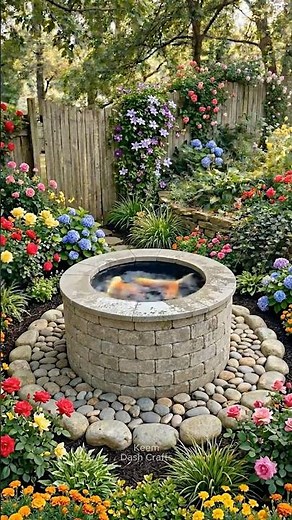 DIY Tire to Stone Koi Pond Garden Transformation (Satisfying Backyard Makeover)
