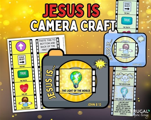 Who is Jesus Camera Craft, Jesus is the Light of the World, John 8:12 VBS Activity, Printable Illumination for Kids, Attributes of Jesus - Etsy