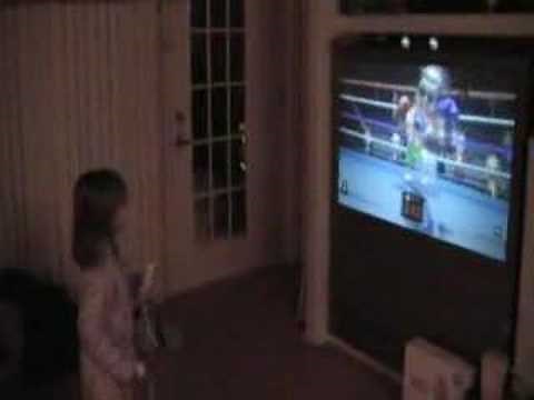 6 year old daughter - boxing on nintendo wii