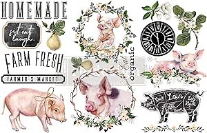 Amazon.com: Redesign with Prima - Farm Fresh Small Transfers 6"x12" 3 Sheets Rub on Transfers for Furniture Vintage Rub on Transfers Stickers for Crafts Classic Spring Summer Autumn Decoration
