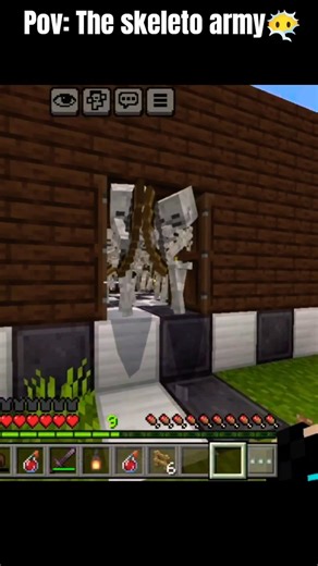 Minecraft mein skeleton le liya revenge | horror funny moment #shorts #yt