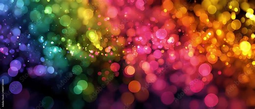 Colorful bokeh background vdo loop vibrant abstract light blur pattern rainbow gradient with soft defocused circle shape glow dreamy texture sparkle twinkle shine festive fantasy celebration