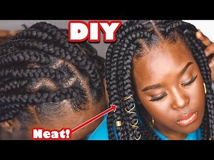 HOW TO DO YOUR OWN BOX BRAIDS NEATLY| RUBBER-BAND METHOD| BOX BRAIDS DIY| SALON QUALITY