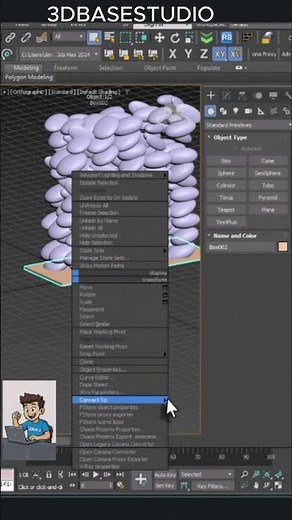 Mesh Bucket + Array Stones — in 3DsMax