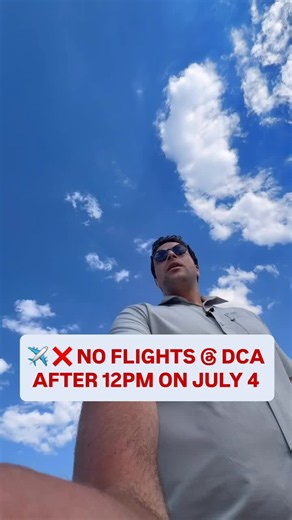 If you have plans to fly in the D.C. area this summer, check if America 250 events affect your plans. No flights are scheduled at Ronald Reagan Washington National Airport (DCA) after noon on July 4, airport officials announced Tuesday. Flights for part of July 3 and on a list of dates in June, July and August also may be affected. Here's what to know. #DCA #ReaganNational #AirTravel #DMVTransportation
