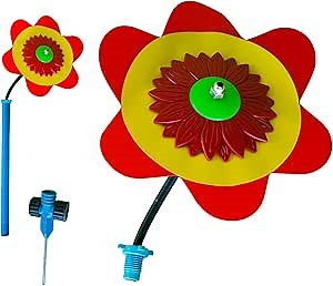 Big Dancing Flower Garden Sprinkler - Lawn Sprinklers for Garden - Uniform Irrigation System - Great Watering Coverage - Color Red