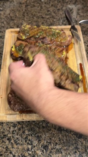 New York strip steak stack topped with an herb compound butter. 🔥🥩💯 How many bites do you want? . #beef #steak #lowcarb #keto #carnivore #letseat #grilling #compoundbutter | The Falcon Eats