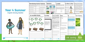 Summer Activity Booklet - Year 4 English