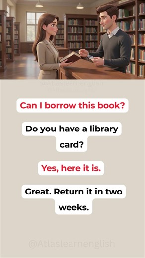 English Conversation – At the Library 📖 Easy English A1 A2 #shorts