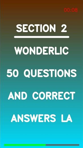 Wonderlic 50 Questions and Correct Answers La Latest