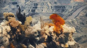 explosion in a granite quarry- 60 tons of TNT (240 frames per second)