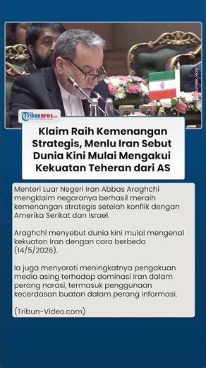 Menlu Iran Klaim Posisi Teheran Menguat Usai Konflik dengan AS dan Israel di Berbagai Sektor