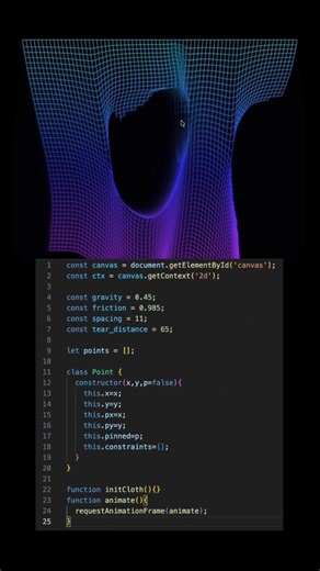 Elastic Cloth Effect using HTML #coding #programming