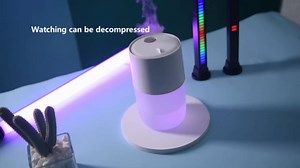 Mini Humidifier - Dual Spray (Jellyfish/Direct),360ml Colorful Gradient Night Light, 20dB Quiet, Type-C, 185g Portable for Bedroom/Office