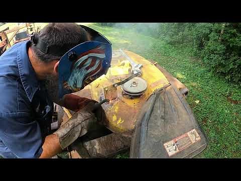 John Deere D110 Lawn Mower Deck Removal/Repair and Replacing The Transmission Drive Belt...