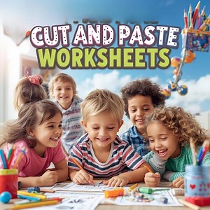 Cut and Paste Worksheets for Kids, Alphabet | Fine Motor Skills Activities, Preschool | Kindergarten Printables (74 PAGES)