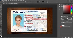 California Driver License Psd Template V3 - Fakedocshop