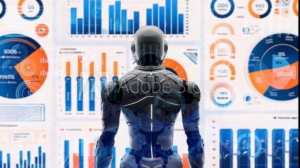 Future robot engineering AI solutions with LISP. A strategic algorithm for marketing robotics automation, LLM tech analysis, and cyber communication. 3D illustration artificial intelligence