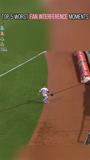 TOP 5 WORST FAN INTERFERENCE MOMENTS#foryou #mlb #sports #baseball #top